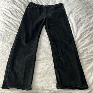 re/done black straight leg jeans, sz 32